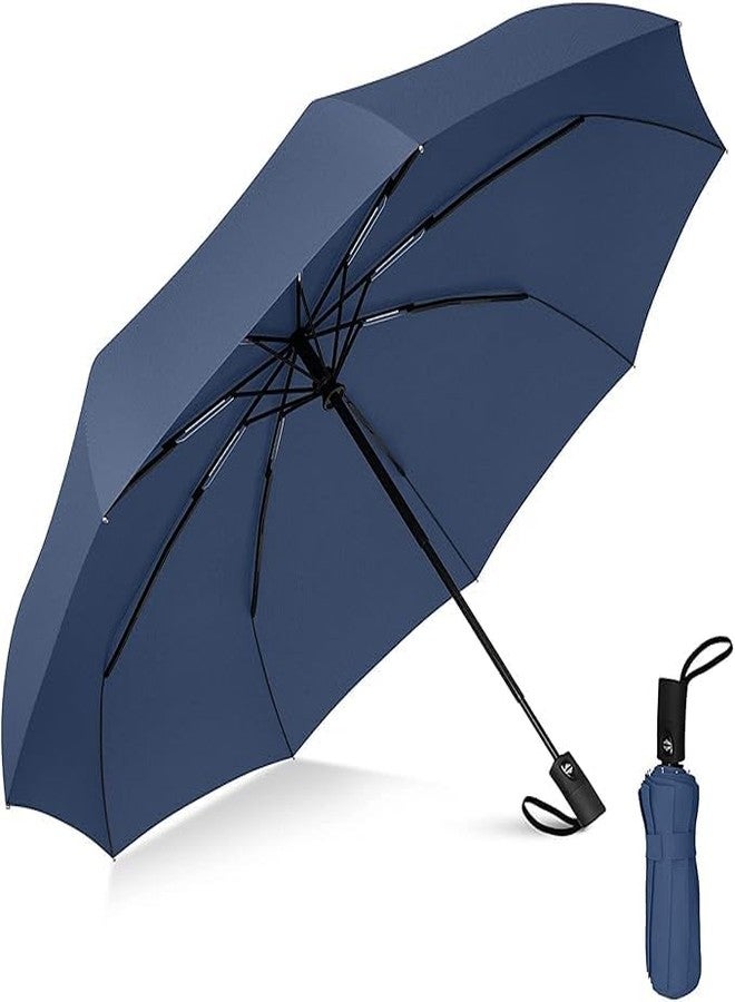 ELRINZA Pack of 2 Automatic Umbrellas for Rain - Large Windproof Travel Umbrella with Wind Vent | Double Canopy Auto Open & Close for Men & Women (Black & Blue) - Image 4